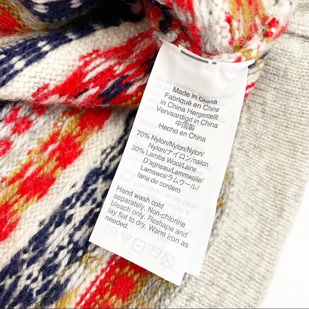 J. Crew Mockneck Fair Isle Lambswool Blend Sweater: Oatmeal Multicolor